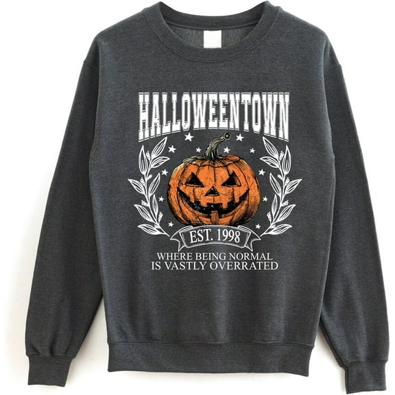 SsofieStore Halloweentown 1998 Pumpkin Graphic, Vintage Quote Crewneck, Halloween Fall Sweatshirt