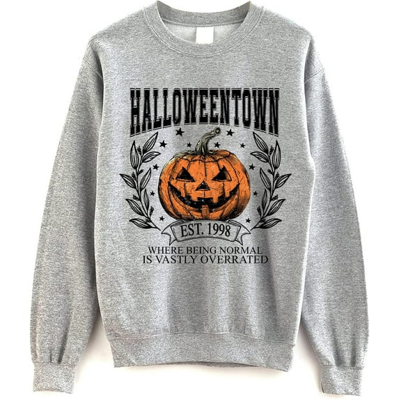 SsofieStore Halloweentown 1998 Pumpkin Graphic, Vintage Quote Crewneck, Halloween Fall Sweatshirt