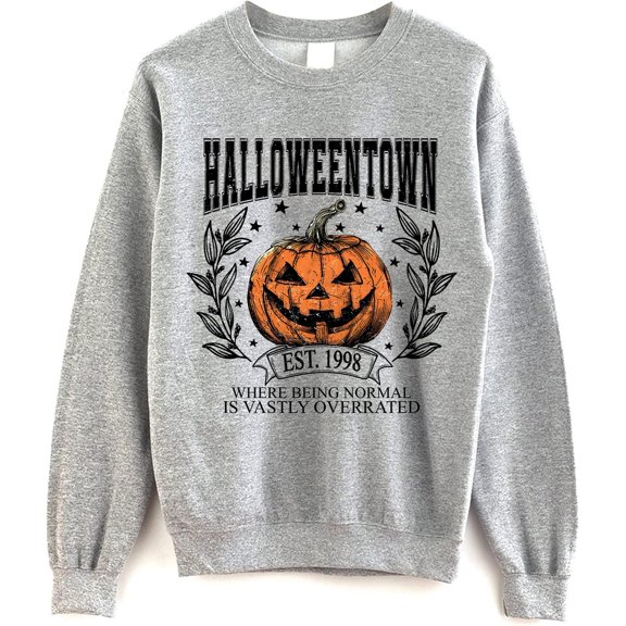SsofieStore Halloweentown 1998 Pumpkin Graphic, Vintage Quote Crewneck, Halloween Fall Sweatshirt
