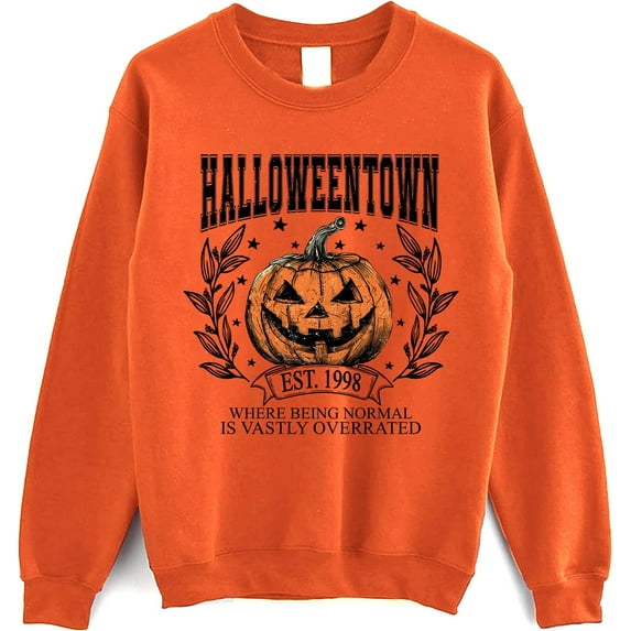 SsofieStore Halloweentown 1998 Pumpkin Graphic, Vintage Quote Crewneck, Halloween Fall Sweatshirt