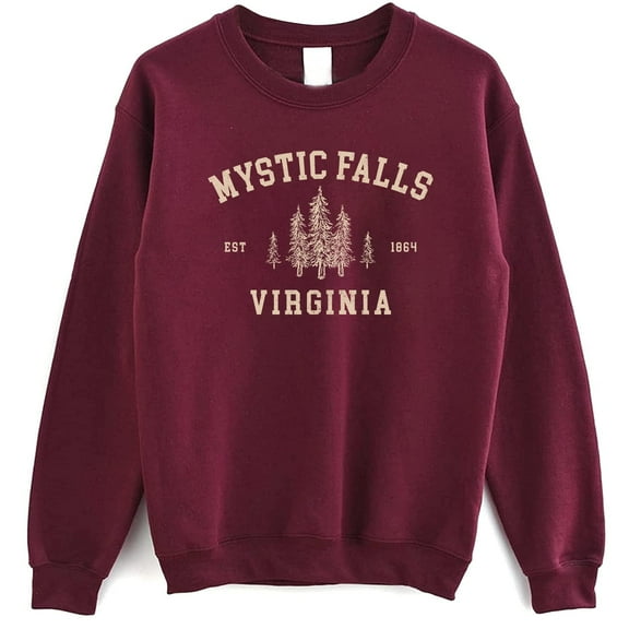 SsofieStore Mystic Falls Virginia Sweatshirt - TVD Salvatore Sweater; Virginia Crewneck Sweatshirt