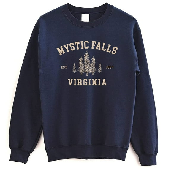 SsofieStore Mystic Falls Virginia Sweatshirt - TVD Salvatore Sweater; Virginia Crewneck Sweatshirt