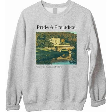 SsofieStore Pride and Prejudice Sweatshirt - Pemberley House Derbyshire Sweater, Jane Austen Bookish Crewneck