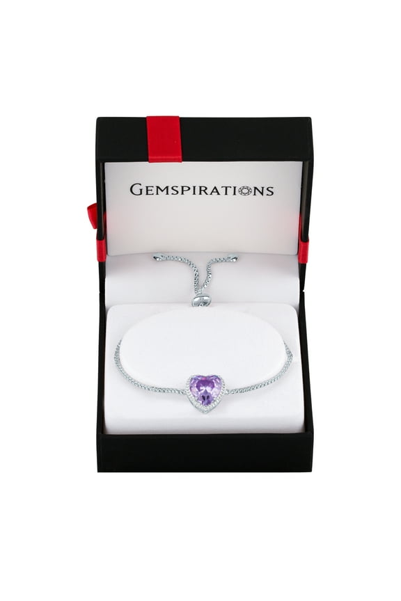 Sspb Sim Amethyst & Cz Adj Bracelet