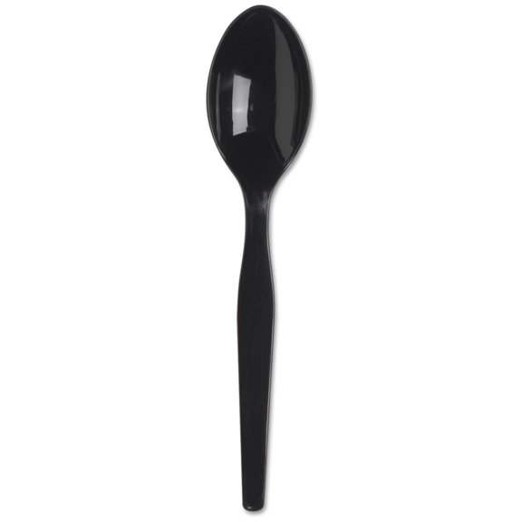 Sspsh51 Smartstock Plastic Cutlery Refill, Spoons, 6-Inch, Black, 40 Pack, 24 Packs/Ct