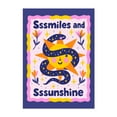 thumbnail image 1 of Sssmiles and Ssunshine - Drawing Quote Illustration Whimsical Humor Typography Floral Stars Unframed Wall Art Print 24 x 36 inches, 1 of 16