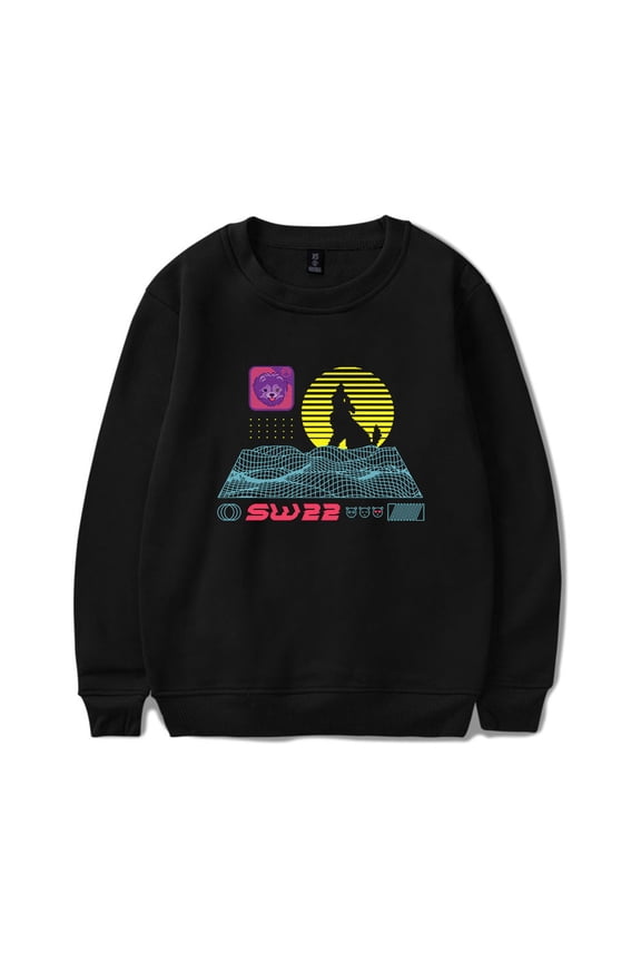 SssniperWolf Synthwave Logo Merch Unisex hip-hop round neck sportswear with printed casual wear