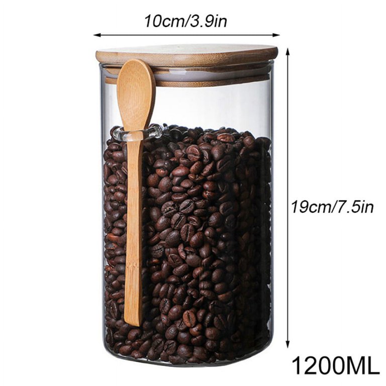 Airtight Food Storage Jar Glass Coffee Bean Spice Sugar Flour Jars