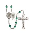 thumbnail image 1 of St. Agatha / Nurse Silver-Plated Rosary 6mm December Blue Fire Polished Beads Crucifix Size 1 5/8 x 1 medal charm, 1 of 1