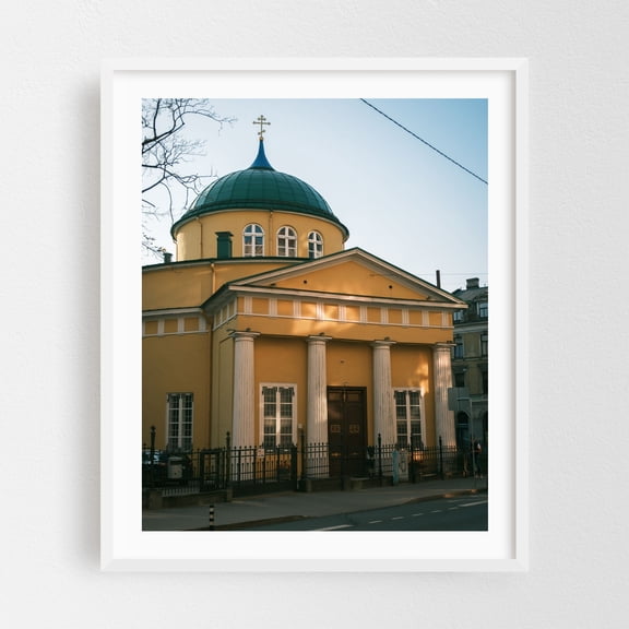 St. Alexander Nevsky Church, Riga - Riga Riga Latvia Photography White Framed Wall Art Print 16 x 20 inches