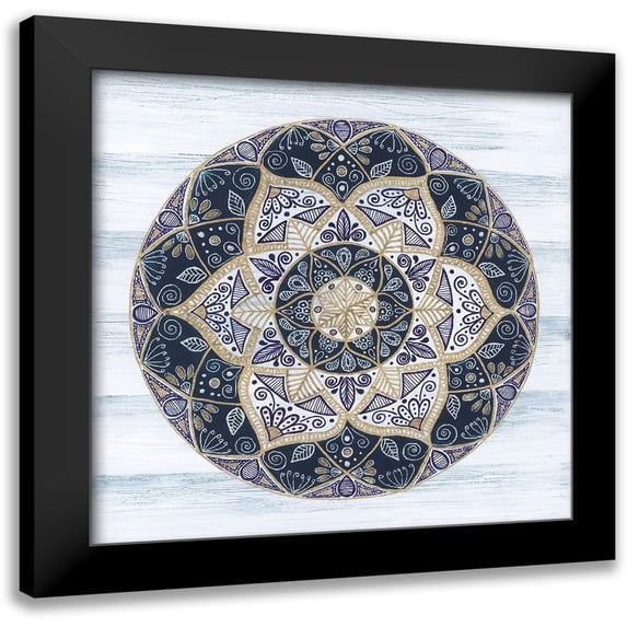 St. Amant, Yvette 12x12 Black Modern Framed Museum Art Print Titled - Coastal Mandala I