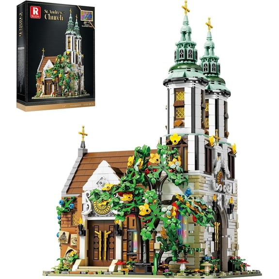 St.Andrew's Church Building Sets with LED Lights, MOC Street View Building Blocks for Adults Teens, Architecture Model Kit, Home Office Decor, Idea Gift for Building Toys' Lover, 3056 Pcs