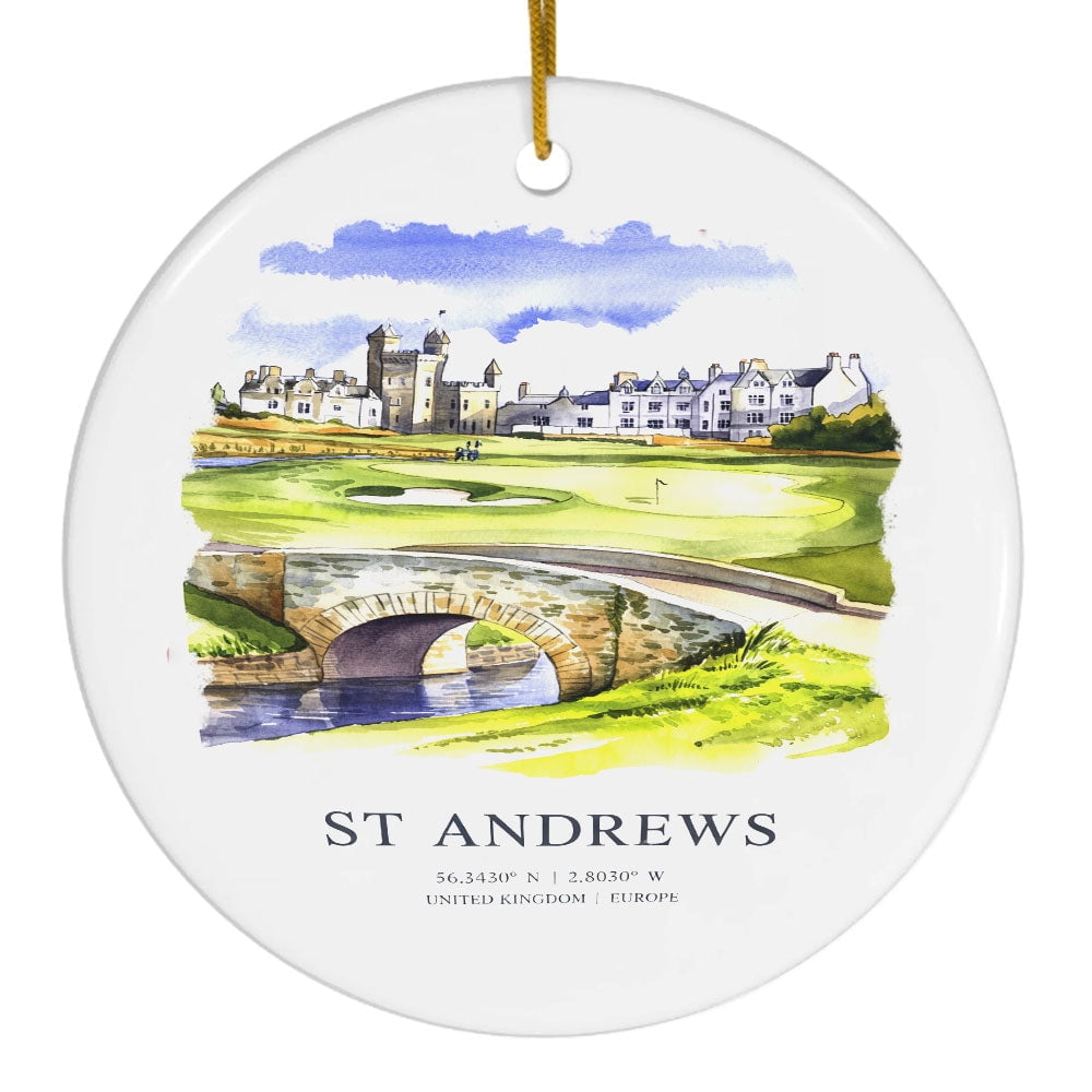 Travel Course St Andrews Golf Course Ornament, St Andrews Golf Course Ceramic ...