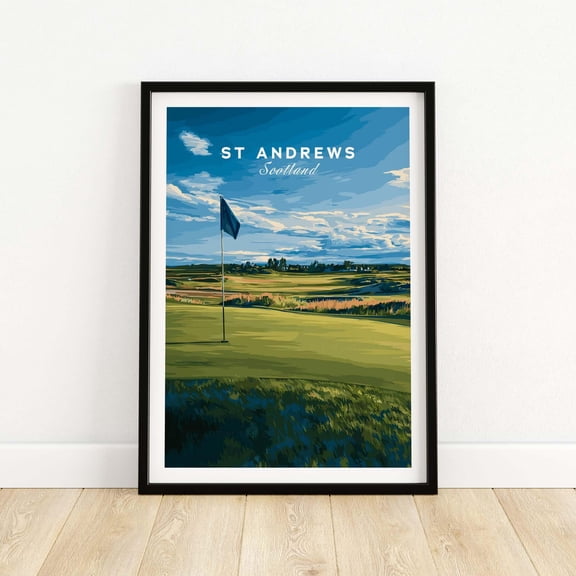 St Andrews Golf Poster Scotland Print Golf Art Gift for Golfers Golf Course Wall Decor Gol