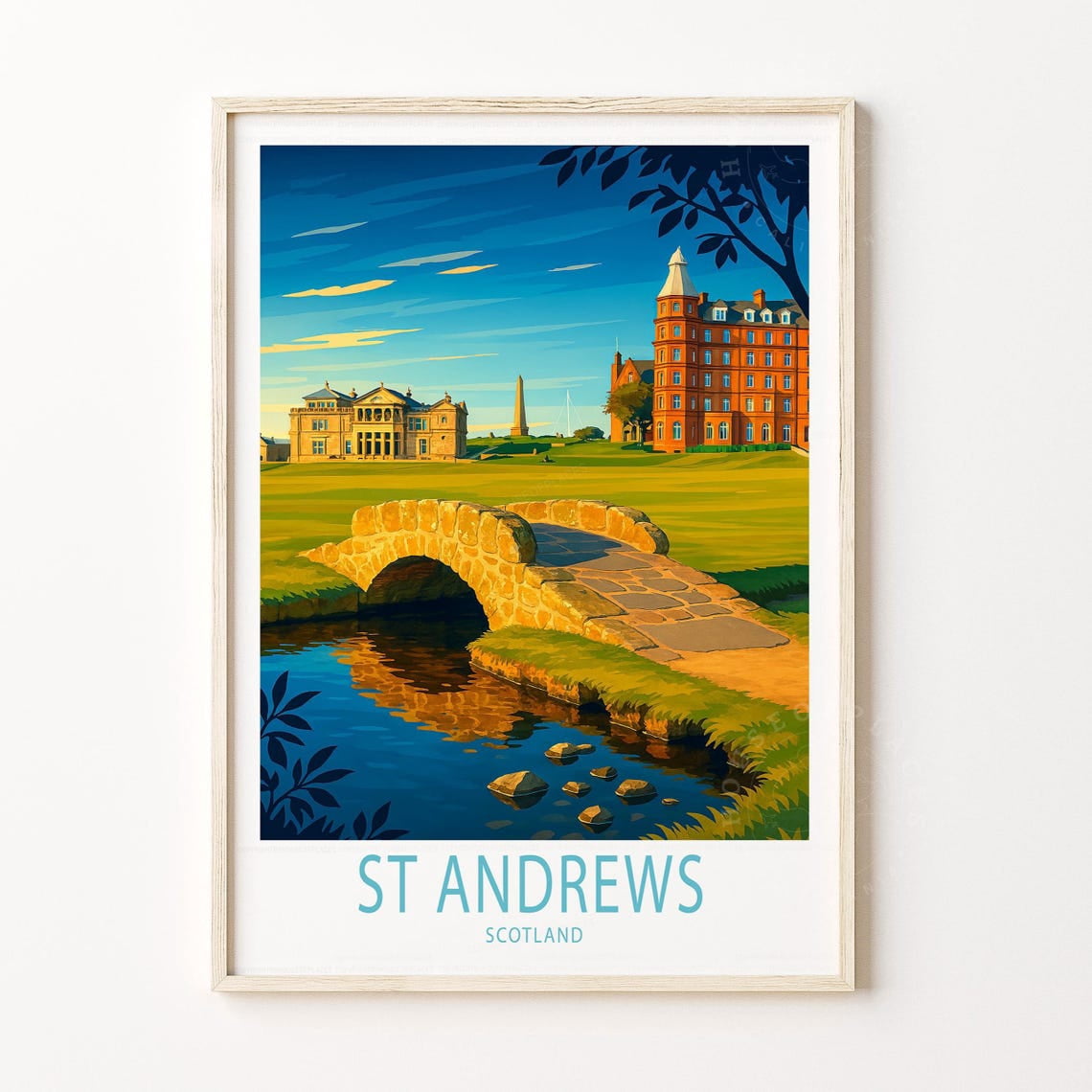 St Andrews Scotland Coastal Town Wall Art Print, Scottish Travel Home ...