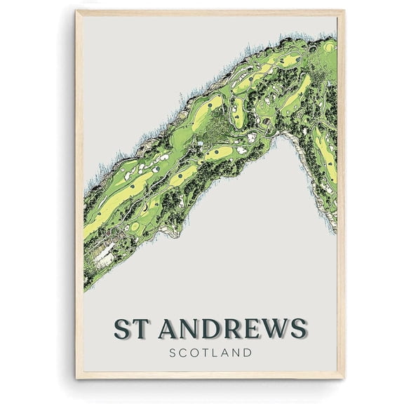 St Andrews Scotland Golf Course Art Golfer Office Decor (Unframed) (9x11)