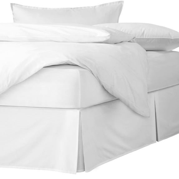 St Anne Pure White Platform Bed Skirt Twin 18" Drop