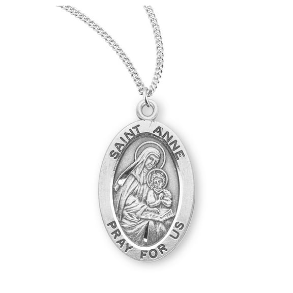 St. Anne Sterling Silver Medal Necklace