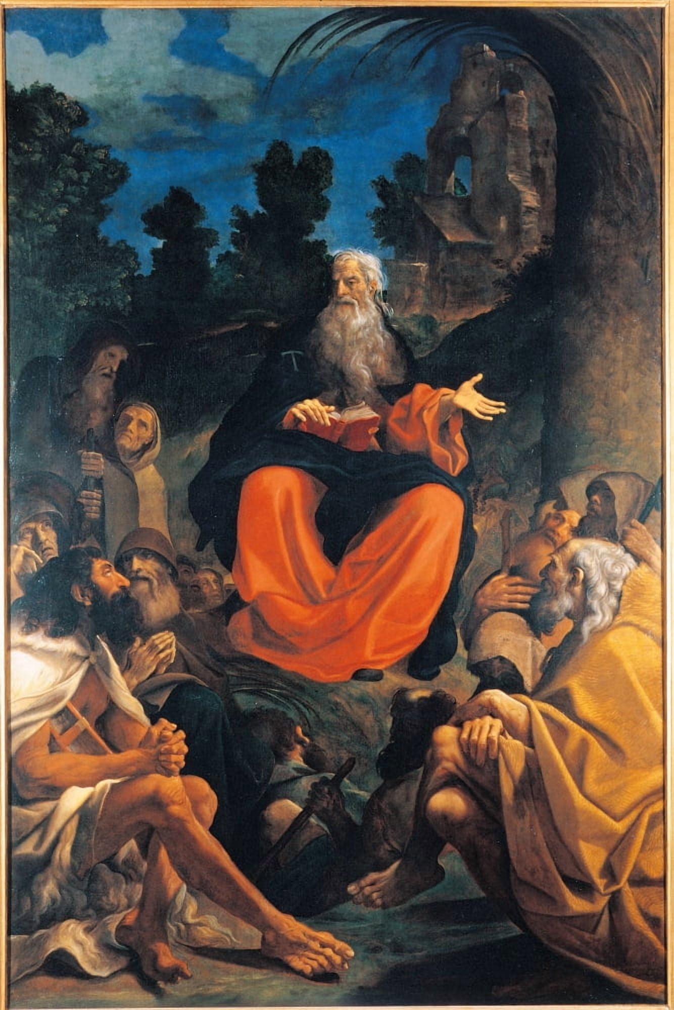 St Anthony Abbot Preaching To The Hermits Canvas Art - (18 x 24)