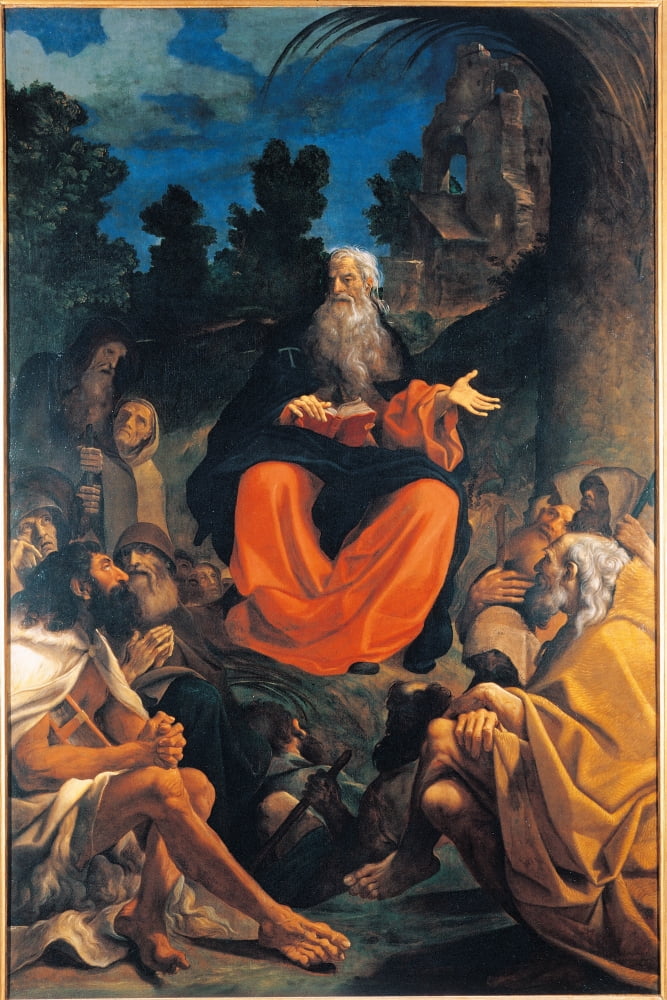 St Anthony Abbot Preaching To The Hermits Canvas Art - (24 x 36)