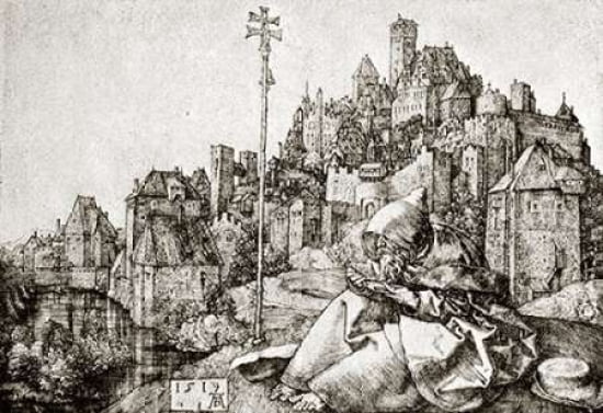 St Anthony At The City Canvas Art - Albrecht Durer (12 x 18)