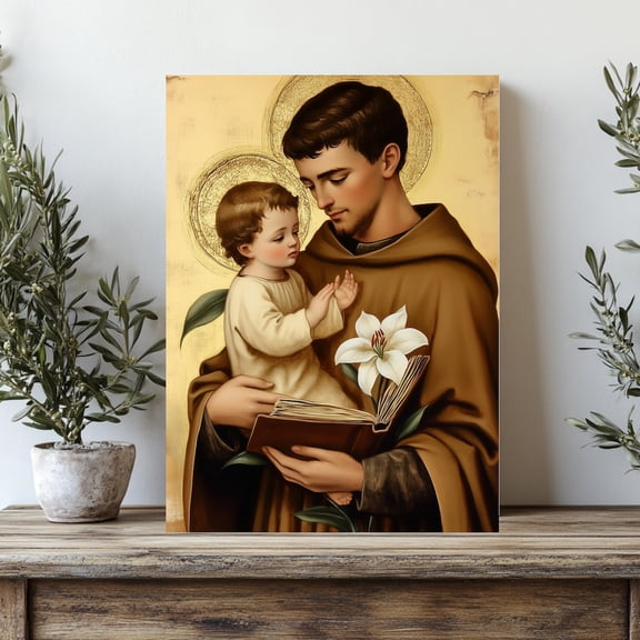 St Anthony Of Padua And Jesus Faith And Inspiration Christian Wall Art Sacred Home Decor Patron Saint Unframed Paper Print