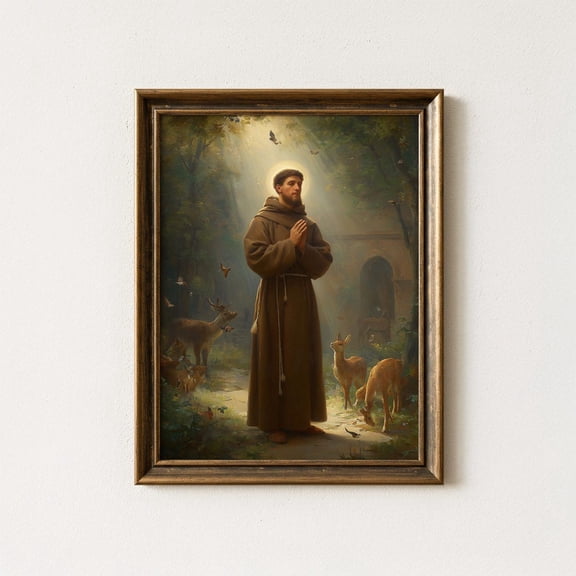 St Anthony Print For Home Decor Religious Wall Art Priest Christian Prayer Artwork Inspirational Hanging Unframed Paper Print