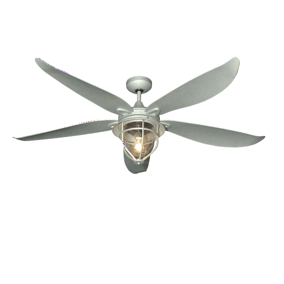 St. Augustine 59 in. Indoor/Outdoor Galvanized-Look Ceiling Fan with Light and Remote Control