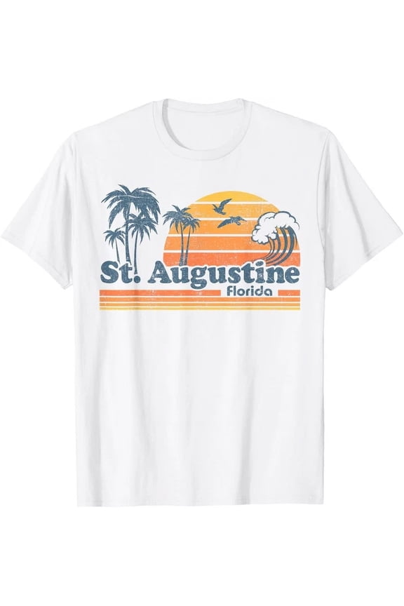 St Augustine Beach Florida Vintage Spring Break 70S Retro T-Shirt Unisex S-5XL Hot Trending Shirt, Vintage Birthday Gift