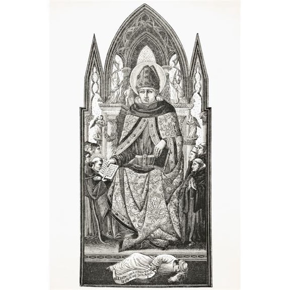 St Augustine Bishop of Hippo 354 To 430 Philosopher Theologian After 15th Century Painting From Italian School From Science Poster Print - Large - 24 x 36