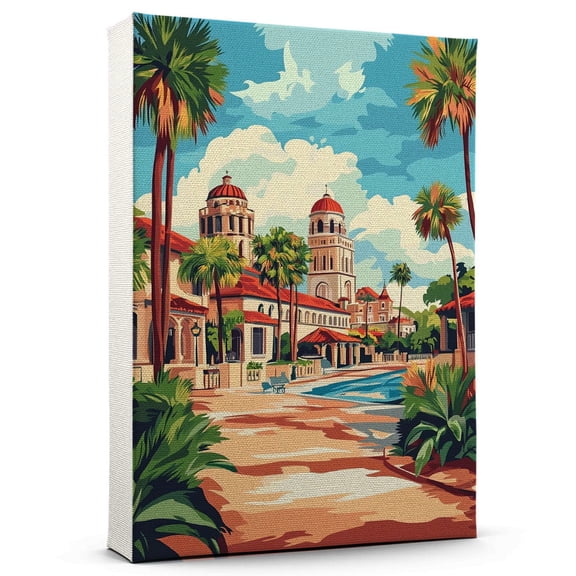 St. Augustine Canvas, Travel Canvas, City Prints Wall Decor, Florida Canvas Decor, St. Augustine Travel Canvas, Florida Canvas - 106AZ1324