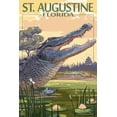 thumbnail image 1 of St. Augustine, Florida, Alligator and Pond Scene (16x24 Giclee Gallery Art Print, Vivid Textured Wall Decor), 1 of 3