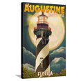 thumbnail image 1 of St Augustine, Florida  Lighthouse and Moon, Stretched Canvas Wall Art by Lantern Press Sold by Art.Com, 1 of 5