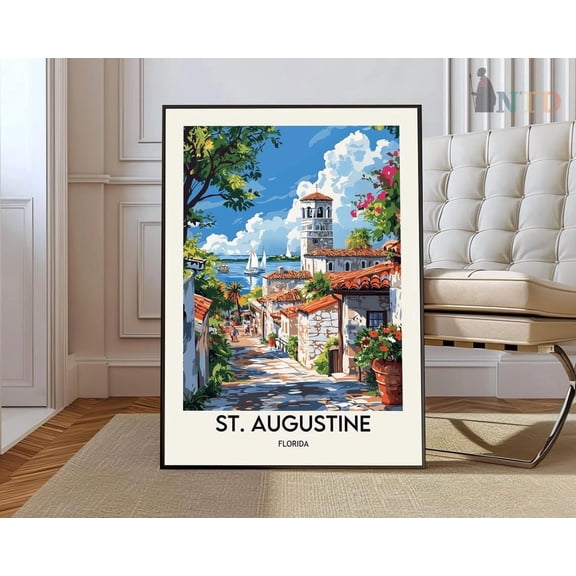 St. Augustine Florida Poster Florida Decor City Travel Poster Gifts St. Augustine Florida Travel Print Wall Art Modern Wall Decor