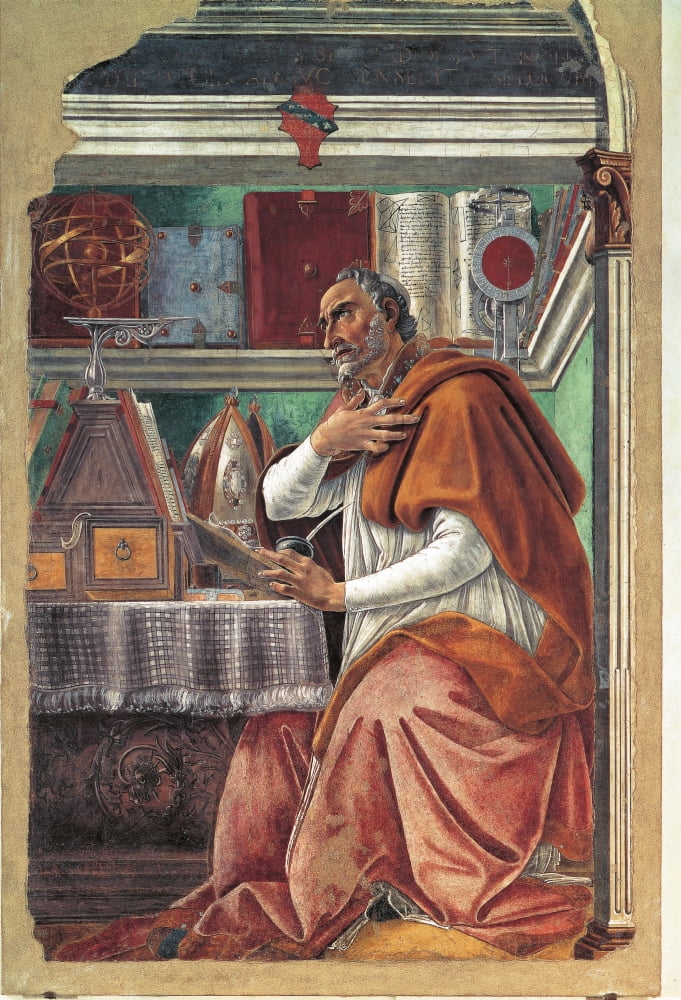 St Augustine In His Cell Canvas Art - (24 x 36)
