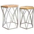 thumbnail image 1 of St. Augustine Metal and Wood Set of Tables Brown Metal, 1 of 6