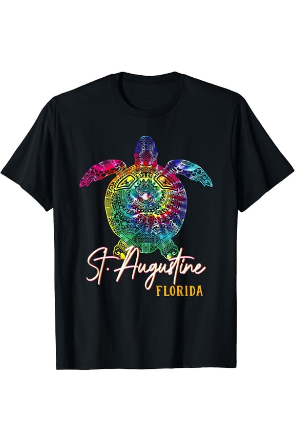 St. Augustine Tie Dye Sea Turtle Matching Family Vacation T-Shirt, Vintage Birthday Gift