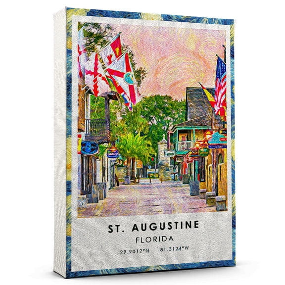 St. Augustine Travel Canvas, Florida Travel Art Canvas, St. Augustine Travel City Canvas, Travel Artwork Canvas