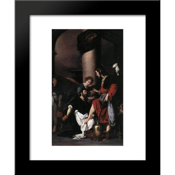 St. Augustine Washing the Feet of Christ 20x24 Framed Art Print by Bernardo Strozzi