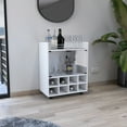 thumbnail image 1 of St Bar Cart With 8 Rack, Double Glass Door Display Cabinet, Aluminum-edged Top For Modern Living Space Cart, Rack Feature, Storage Room, 1 of 3