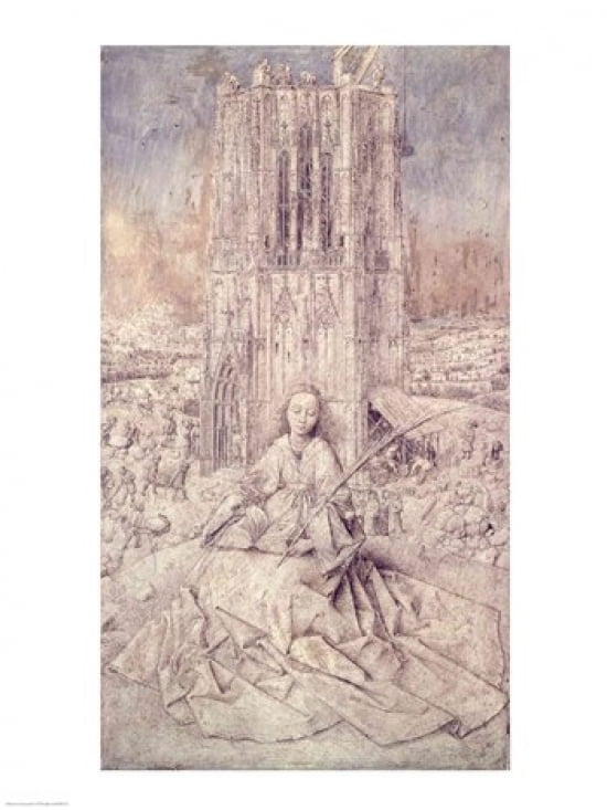 St Barbara 1437 Canvas Art - Jan Van Eyck (18 x 24)