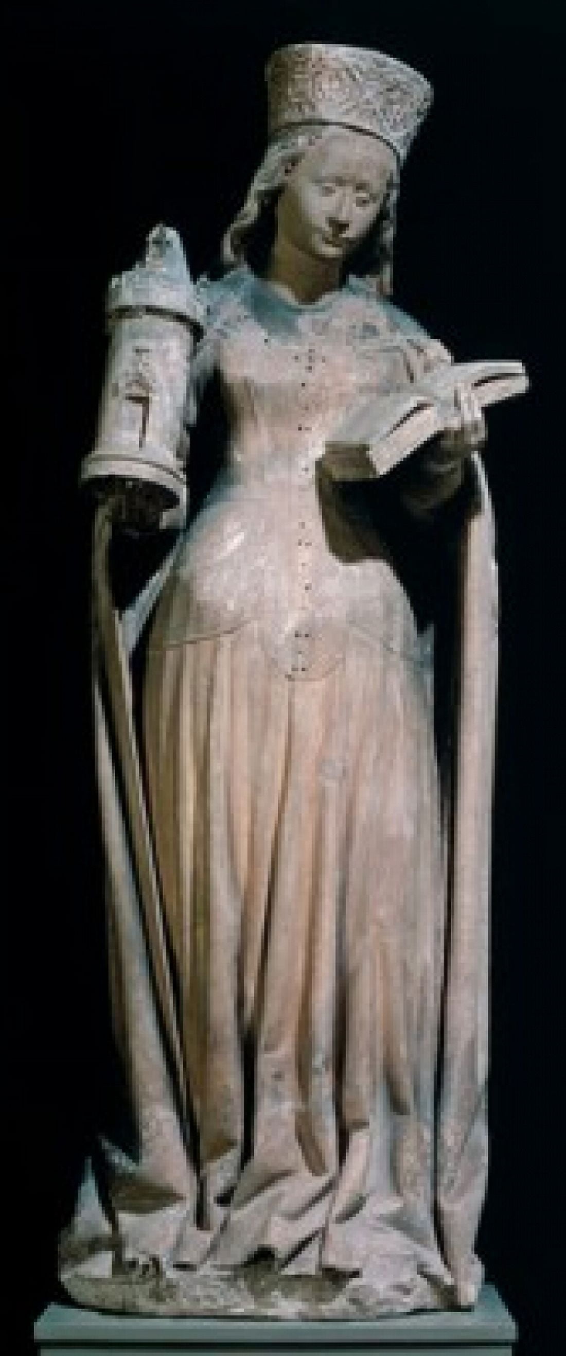 St Barbara 15th C Sculpture St Lazare Cathedrale Canvas Art - (18 x 24)