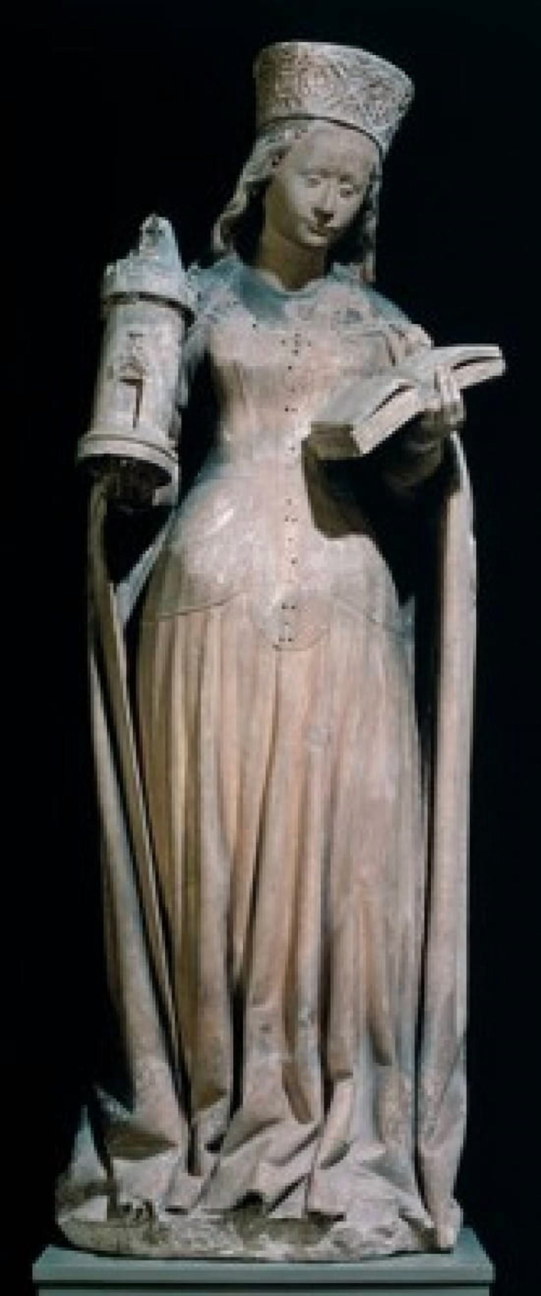 St Barbara 15th C Sculpture St Lazare Cathedrale Canvas Art - (24 x 36)