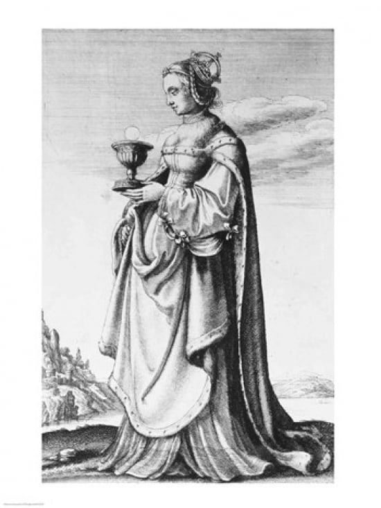 St Barbara Canvas Art - Hans Holbein (18 x 24)