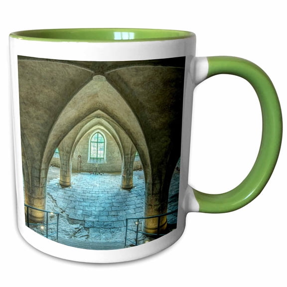3drose, St. Barbaras Church Ossuary - Czech Republic, 11oz Two-tone Green Mug