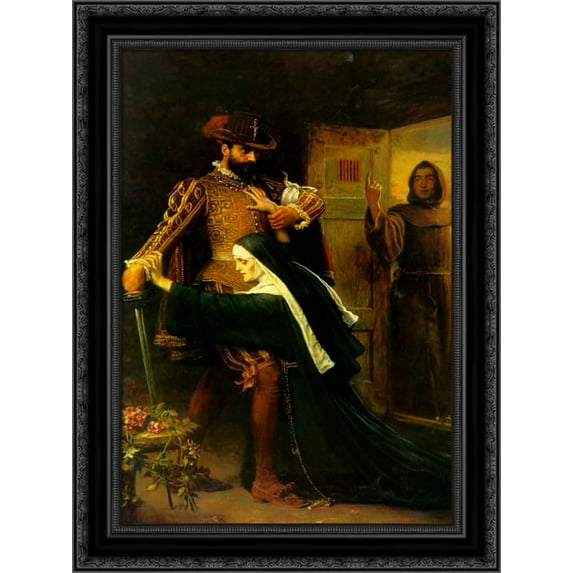St. Bartholemew's Day 19x24 Black Ornate Wood Framed Canvas Art by Tissot, James Jacques Joseph