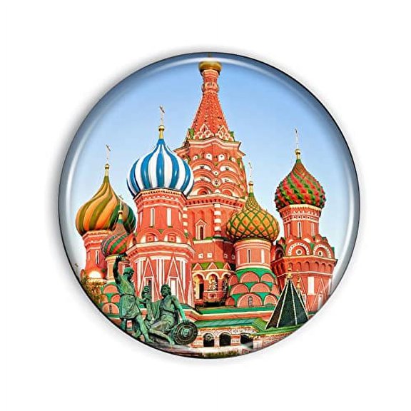 St. Basil Moscow Magnet Strong And Flexible St. Basil Moscow Refrigerator Magnet 1.1 Inch Epoxy Dome