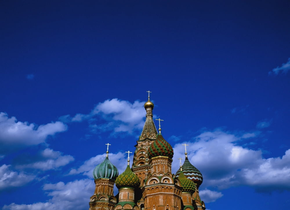 St Basils Cathedral Moscow Russia Canvas Art - Ellen Rooney Design Pics (36 x 26)