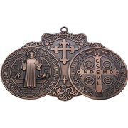 Hzzsbu St Benedict Medal for Car, Saint Benedict Visor Clip Accessories, Extra Large Metal Saint Pendant Religious Gift for Parent, Family, Friend, Driver