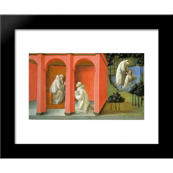 St. Benedict Orders St. Maurus to the Rescue of St. Placidus 20x24 Framed Art Print by Filippo Lippi